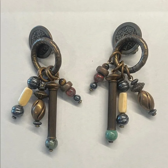 Artisan Bronze and Multicolor Dangle Earrings
VINTAGE - Picture 2 of 5